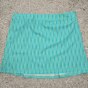 RipSkirt Hawaii Womens Wrap Skirt Aqua Size Large Dotted Stripe Travel Beachwear